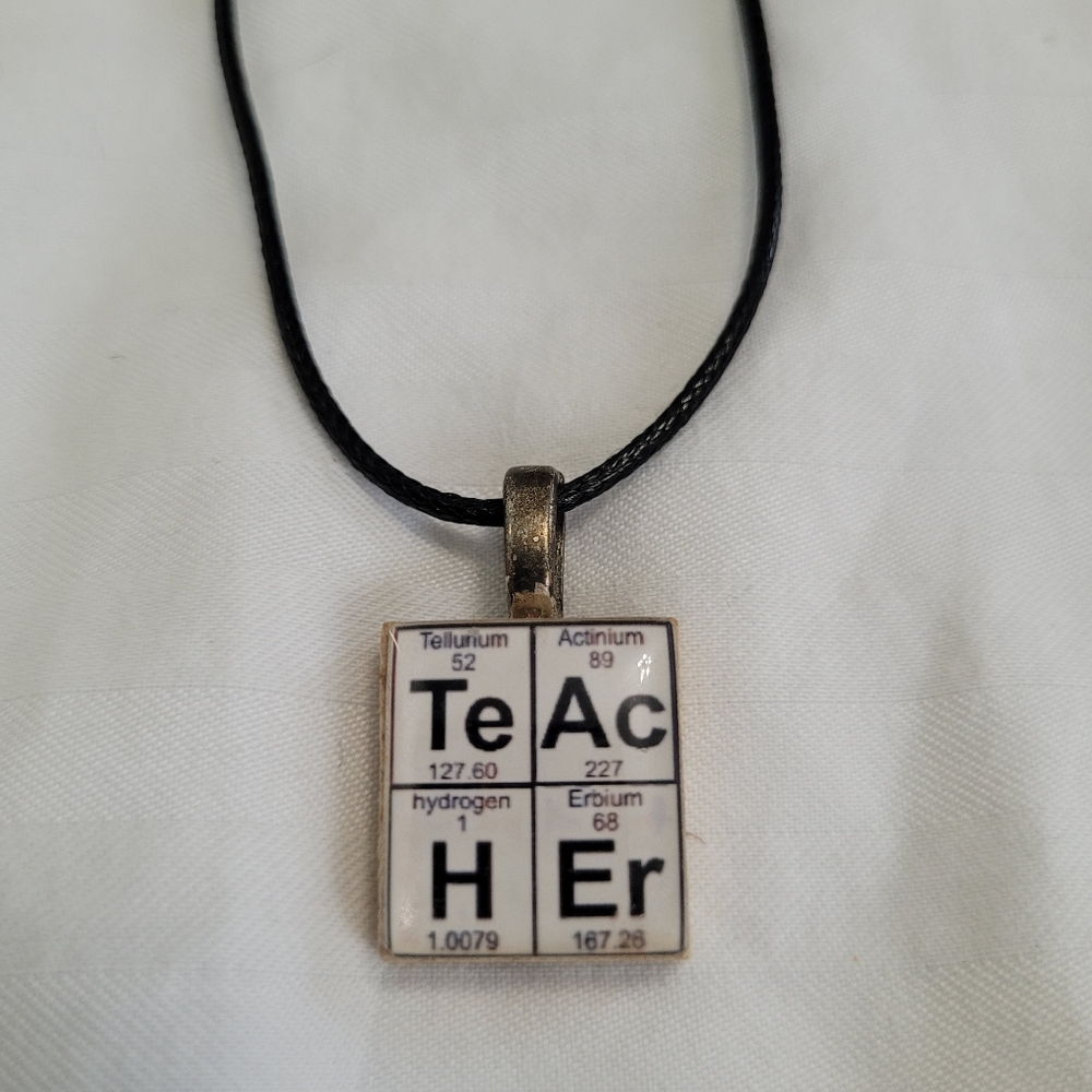Handmade Periodic Table Science Chemistry Biology Teacher Necklace Gift